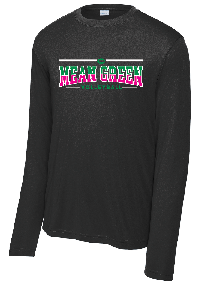 2025 - Mean Green Volleyball Black Shirt Long sleeve