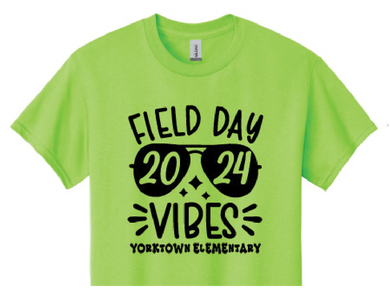 2024 Neon Green - 3RD Grade Yorktown Elementary Field Day shirt
