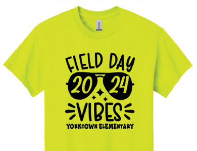 2024 SAFETY Green - Kinder Yorktown Elementary Field Day shirt