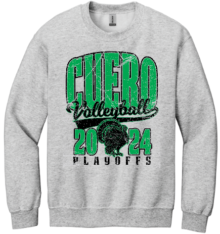 2024 - Cuero Lady Gobbler Volleyball Playoff Gear - Ash Gray Sweatshirt