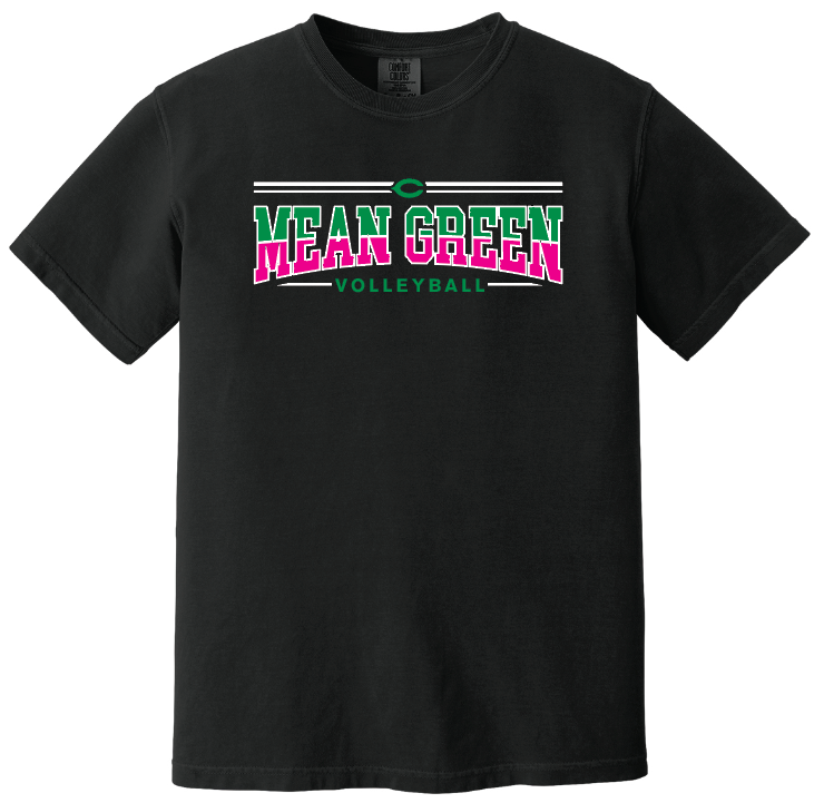 2025 - Mean Green Volleyball Black Shirt short sleeve