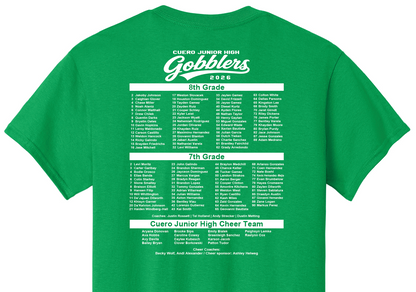2026 - Cuero Junior High Football Roster Spirit Shirt